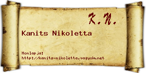 Kanits Nikoletta névjegykártya